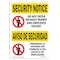 Signmission OSHA Security Sign, 10" Height, 14" Width, Rigid Plastic, Do Not Enter Bilingual, Landscape OS-SN-P-1014-L-11516 - alternate 1